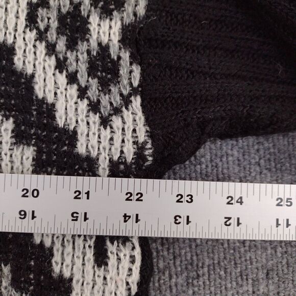Vintage Carriage Court Womens Sweater Size Large Black White Diamond Geometric - Picture 6 of 11